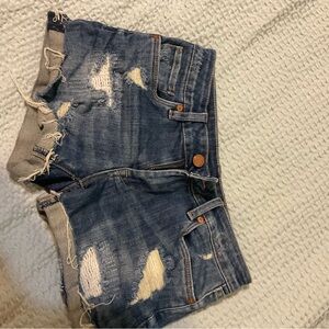 Blank NYC Ripped Blue Jean Shorts